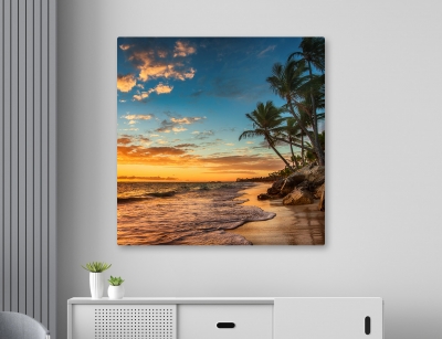 Beach Sunset - Framed Canvas