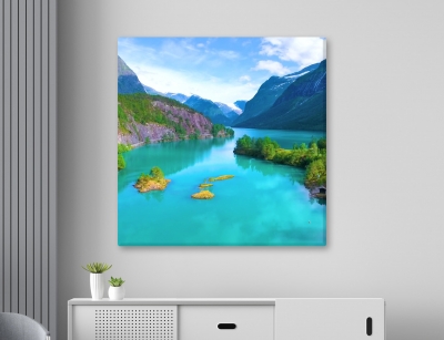 Norwegian River - Framed Canvas