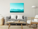  Minimal light blue scenery - Framed Canvas 