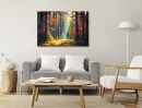  Sunrays in the Forest - Framed Canvas 