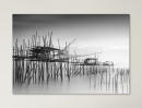  Black and White Dock- Framed Canvas 