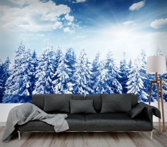 Snowed Forest - Printed Wallpaper with vivid colors