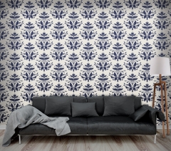 Dark Blue Victorean pattern - Printed Wallpaper with vivid colors