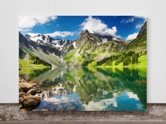 Lake and Mountain Reflection  - Framed Canvas