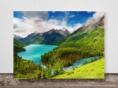 Lake and mountain Scenery  - Framed Canvas