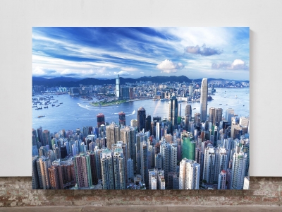 Hong Kong from above - Framed Canvas