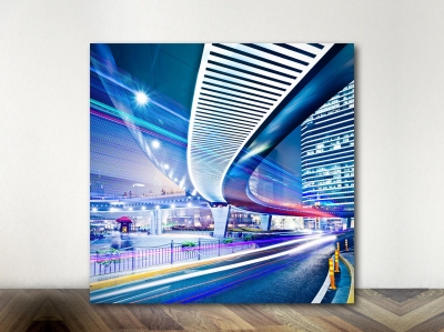 Intense City Lights - Framed Canvas