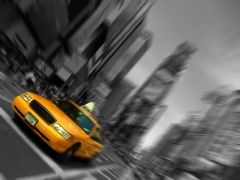 Taxi City  - Framed Canvas