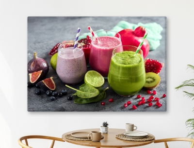 Healthy smoothies και φρούτα - Εκτύπωση σε καμβά