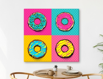 Pop Art donuts - Εκτύπωση σε καμβά